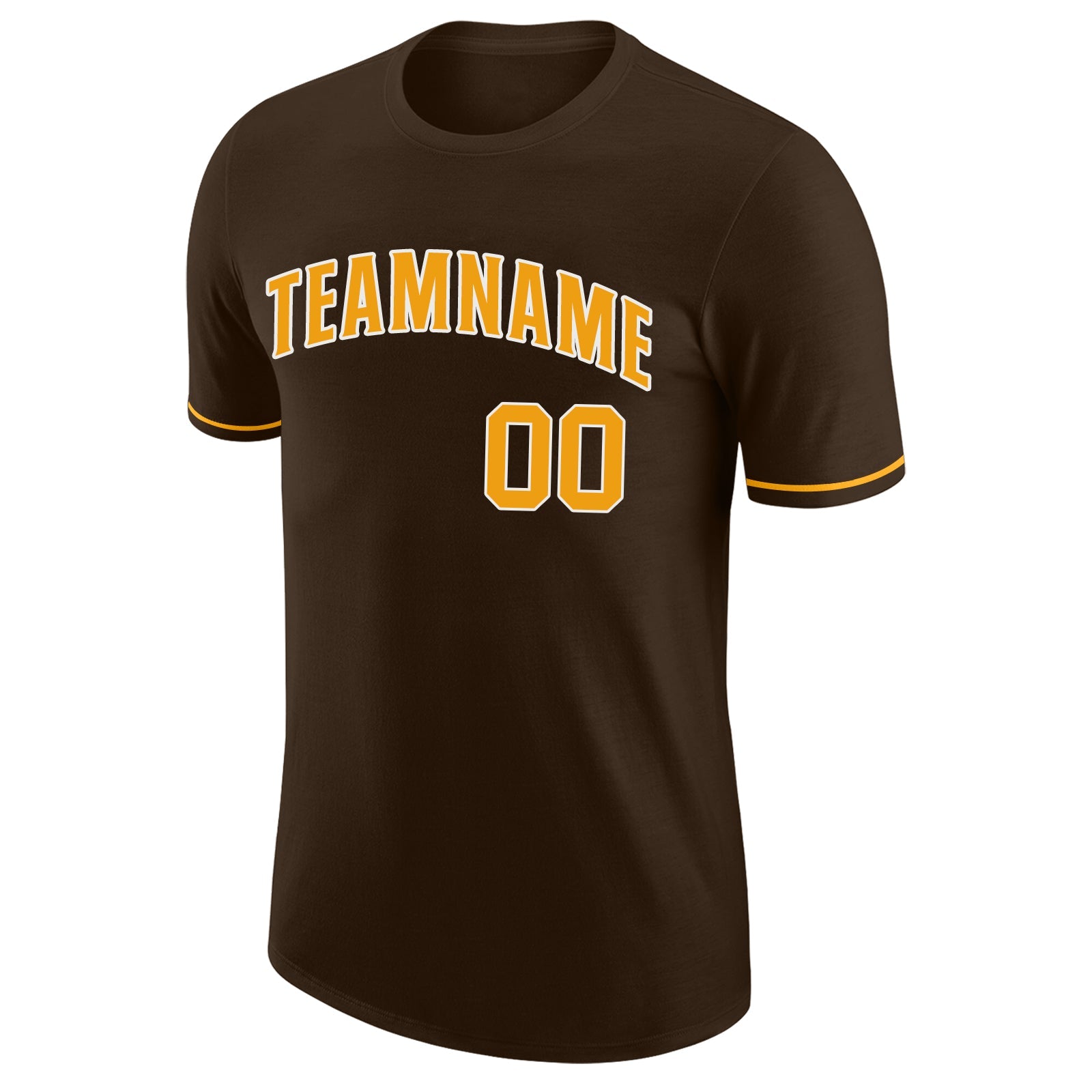Custom Brown Gold-White Performance T-Shirt view 5