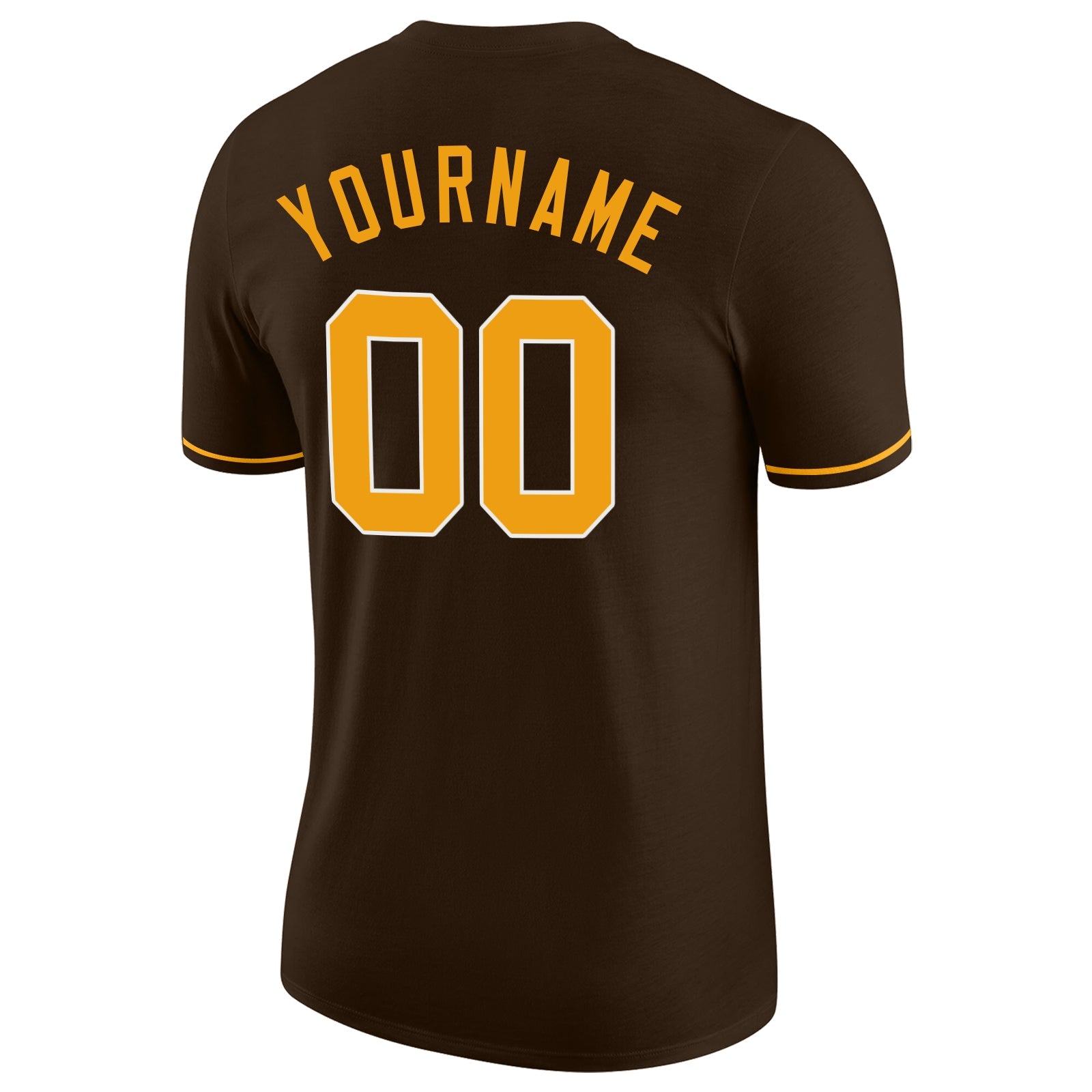 Custom Brown Gold-White Performance T-Shirt view 6