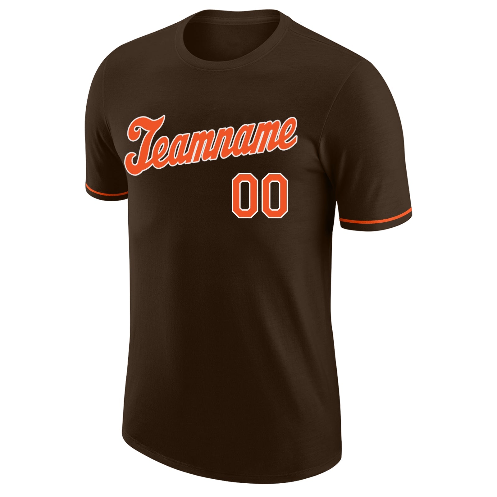 Custom Brown Orange-White Performance T-Shirt view 5
