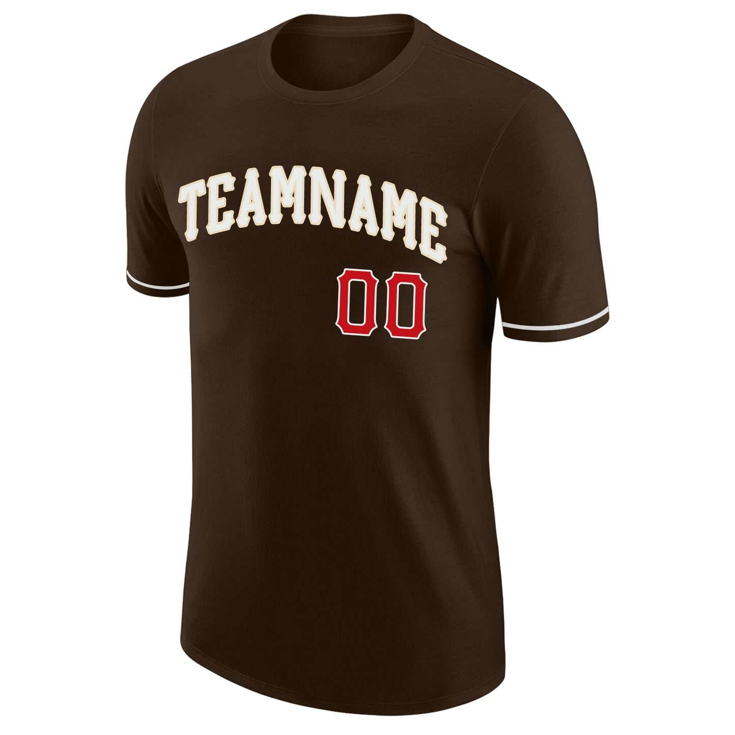 Custom Brown Red-Cream Performance T-Shirt view 5