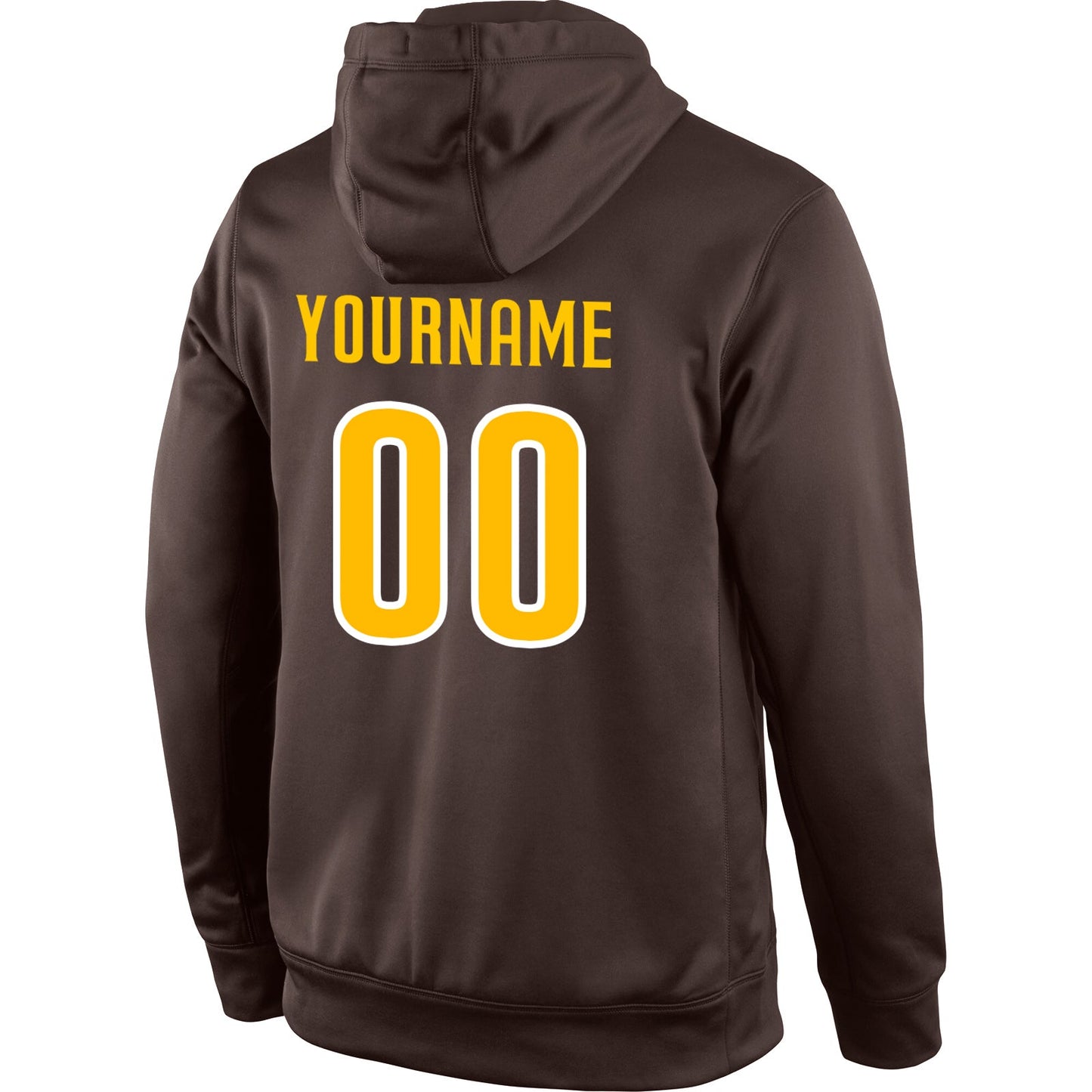 Custom Stitched Brown Gold-White Sports Pullover Sweatshirt Hoodie view 3
