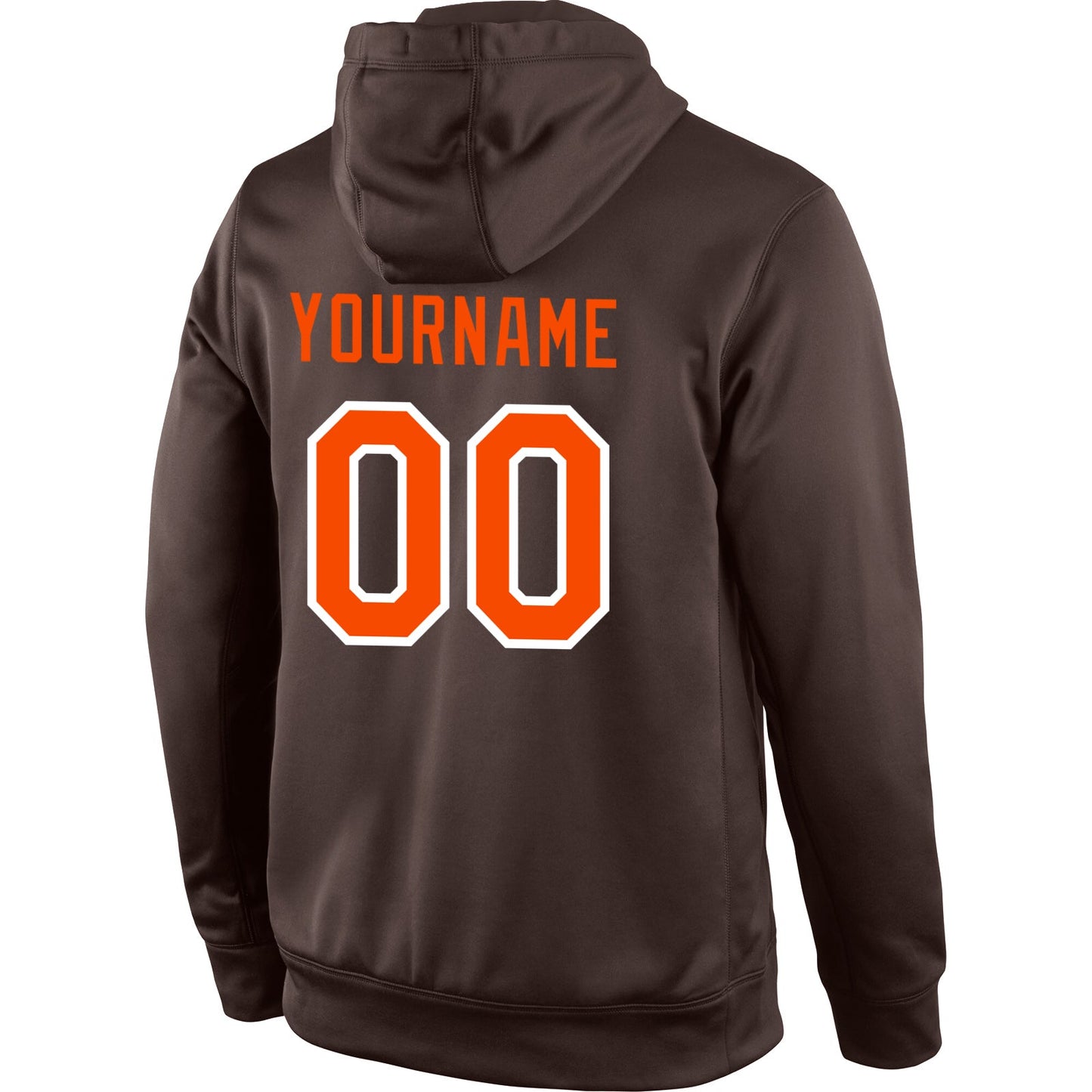 Custom Stitched Brown Orange-White Sports Pullover Sweatshirt Hoodie view 3