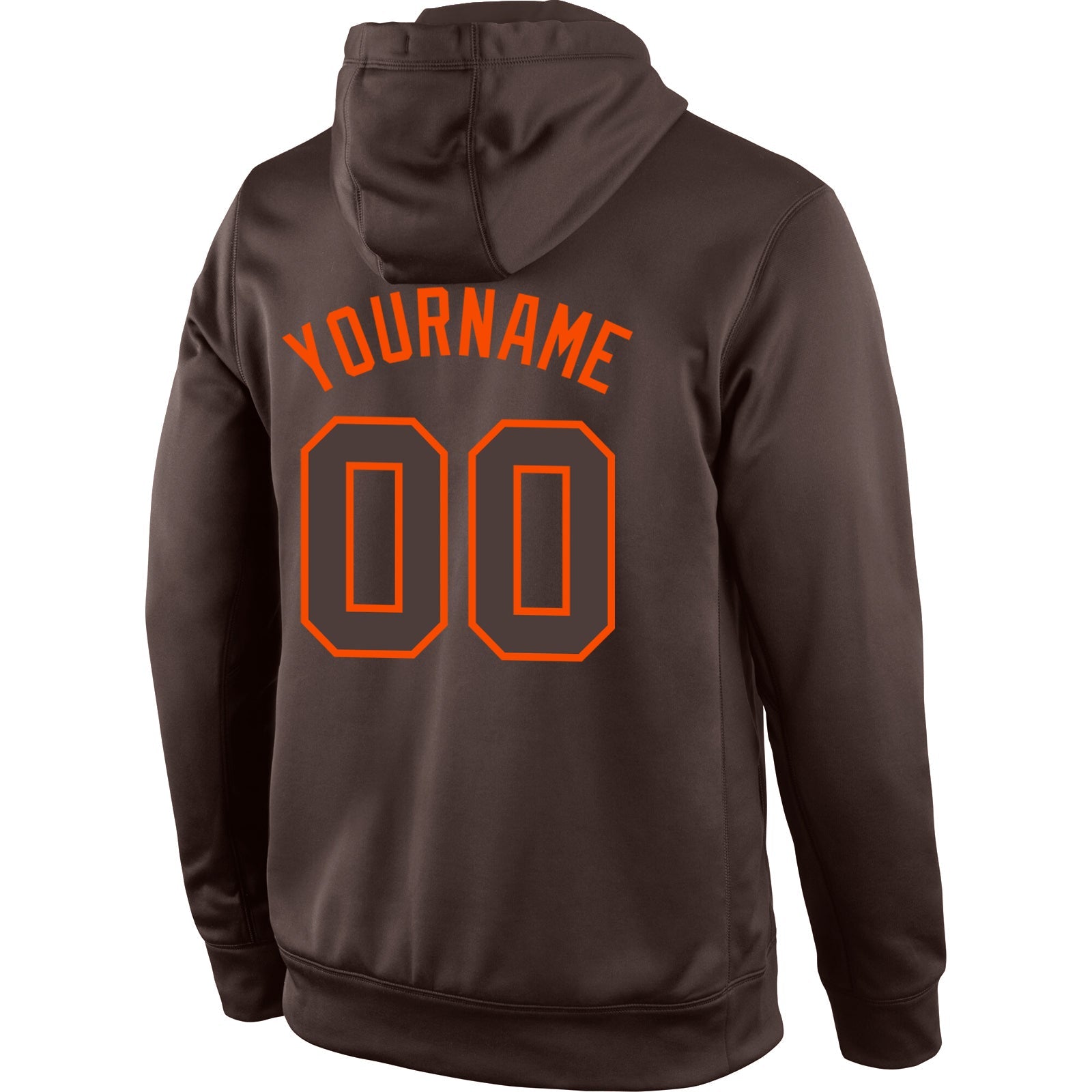 Custom Stitched Brown Brown-Orange Sports Pullover Sweatshirt Hoodie view 3