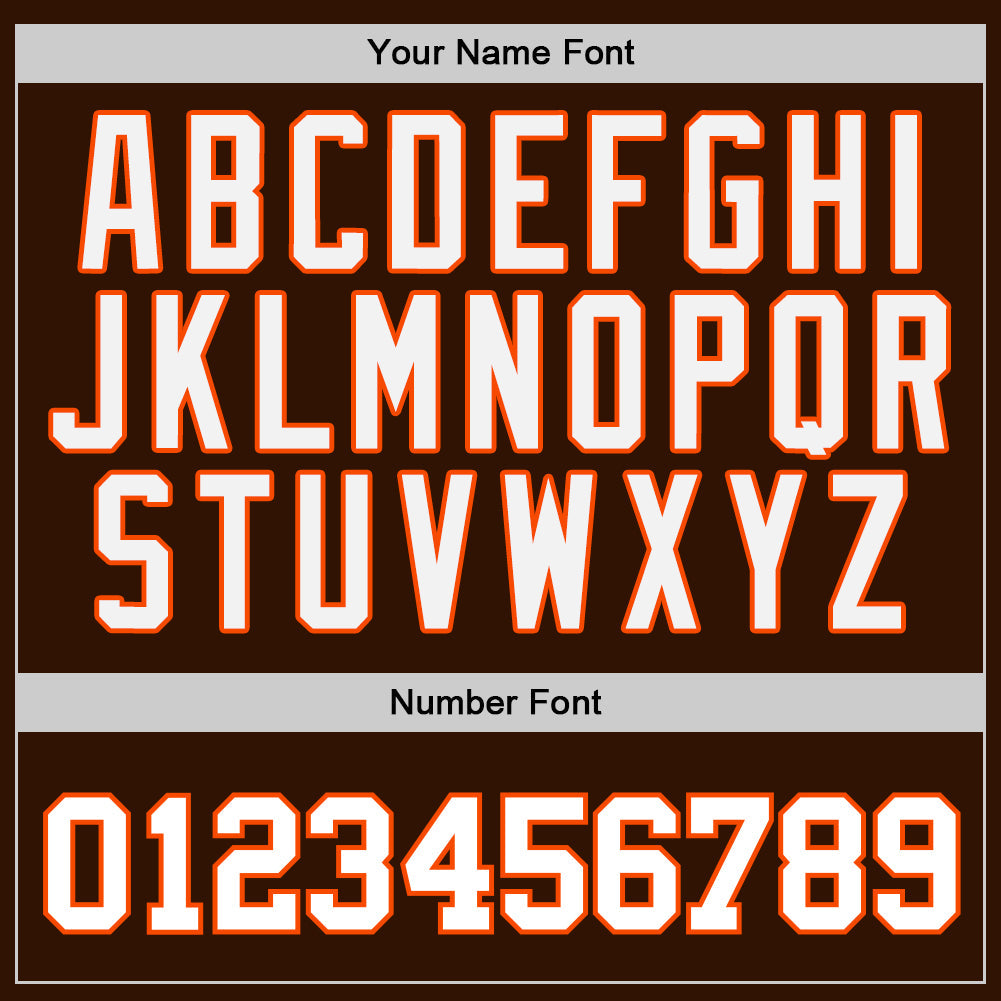 Custom Stitched Brown White-Orange Sports Pullover Sweatshirt Hoodie view 5