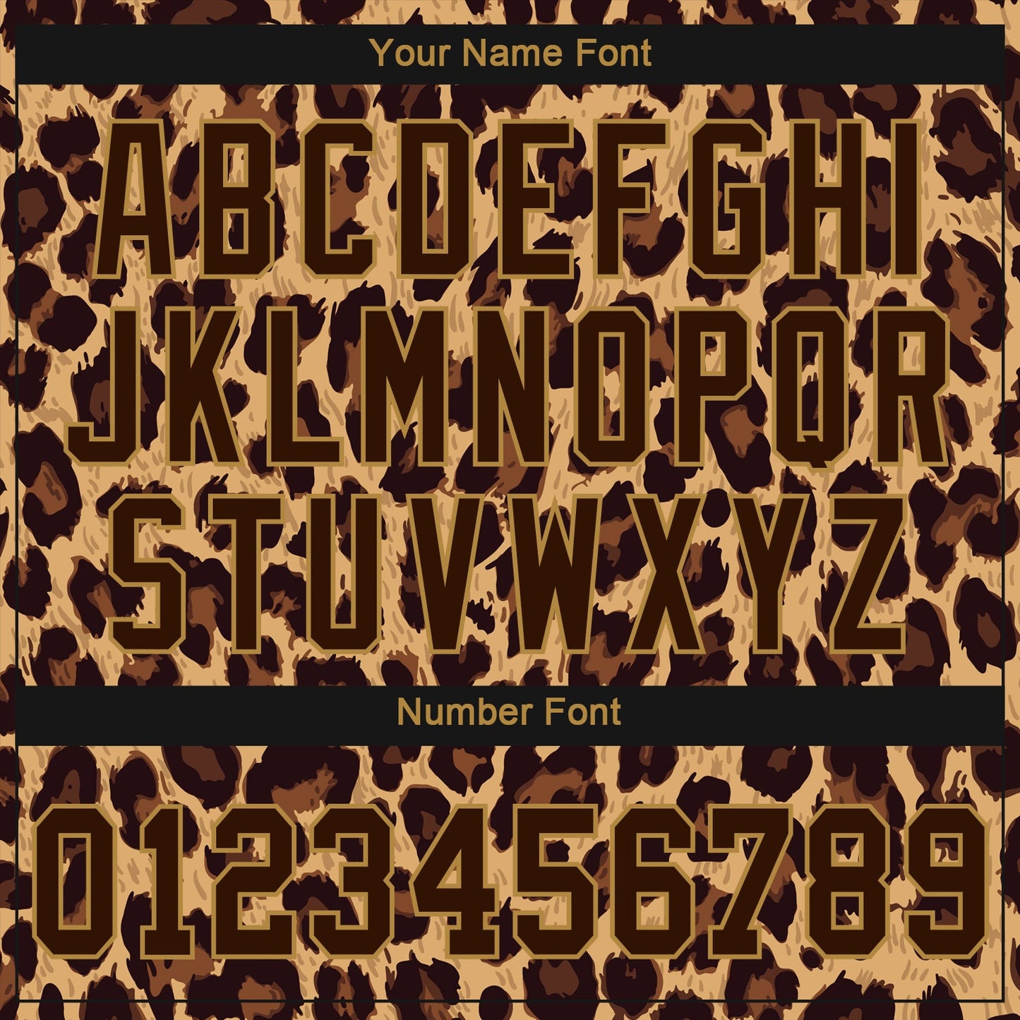Custom Brown Brown-Old Gold 3D Pattern Design Leopard Authentic Baseball Jersey view 5