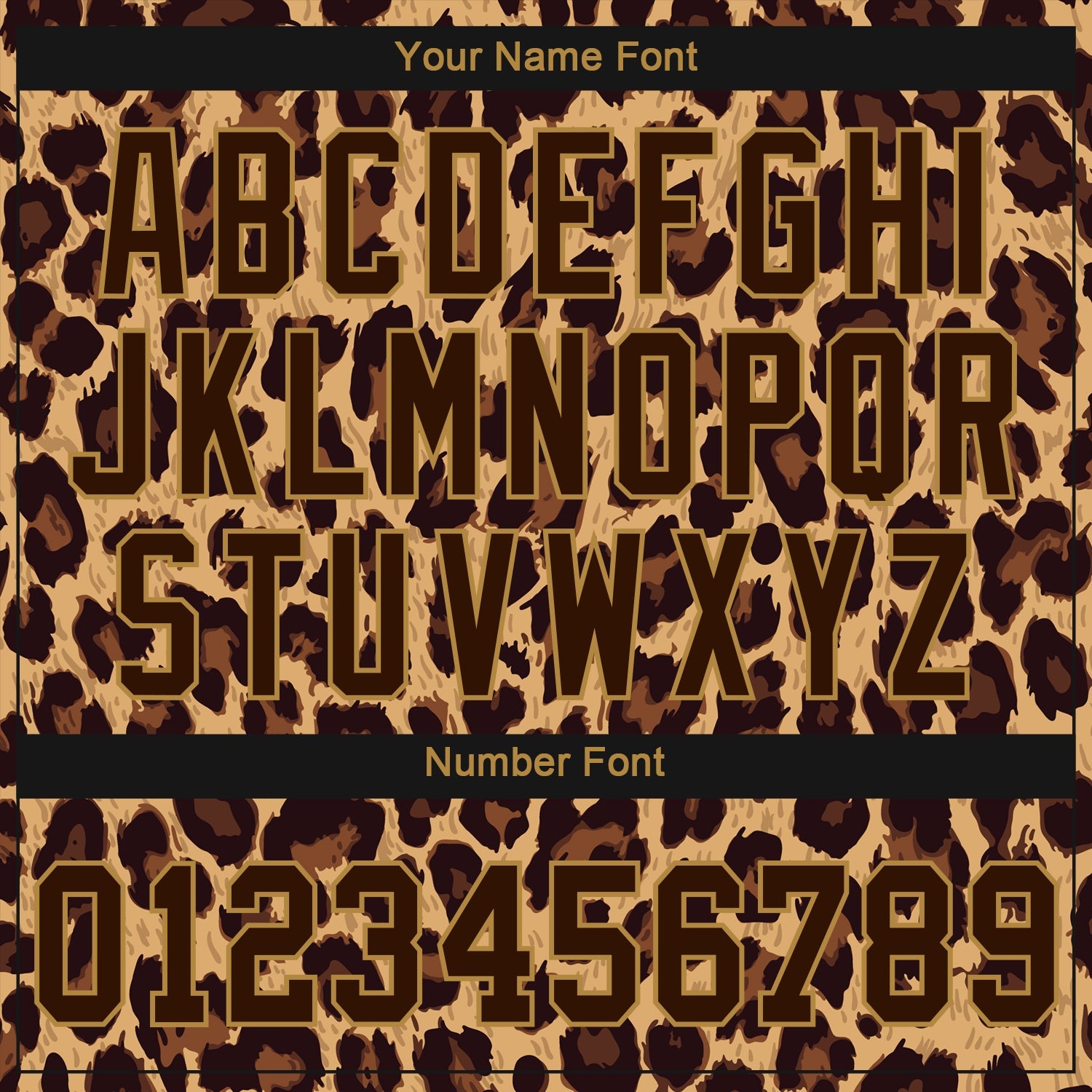 Custom Brown Brown-Old Gold 3D Pattern Design Leopard Authentic Baseball Jersey view 5