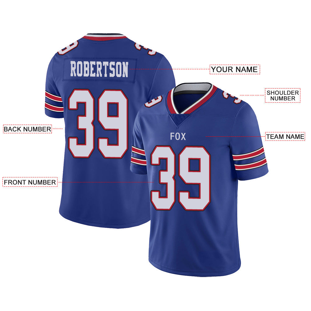 Custom B.Bills Stitched American Football Jerseys Personalize Birthday Gifts Blue Jersey view 2