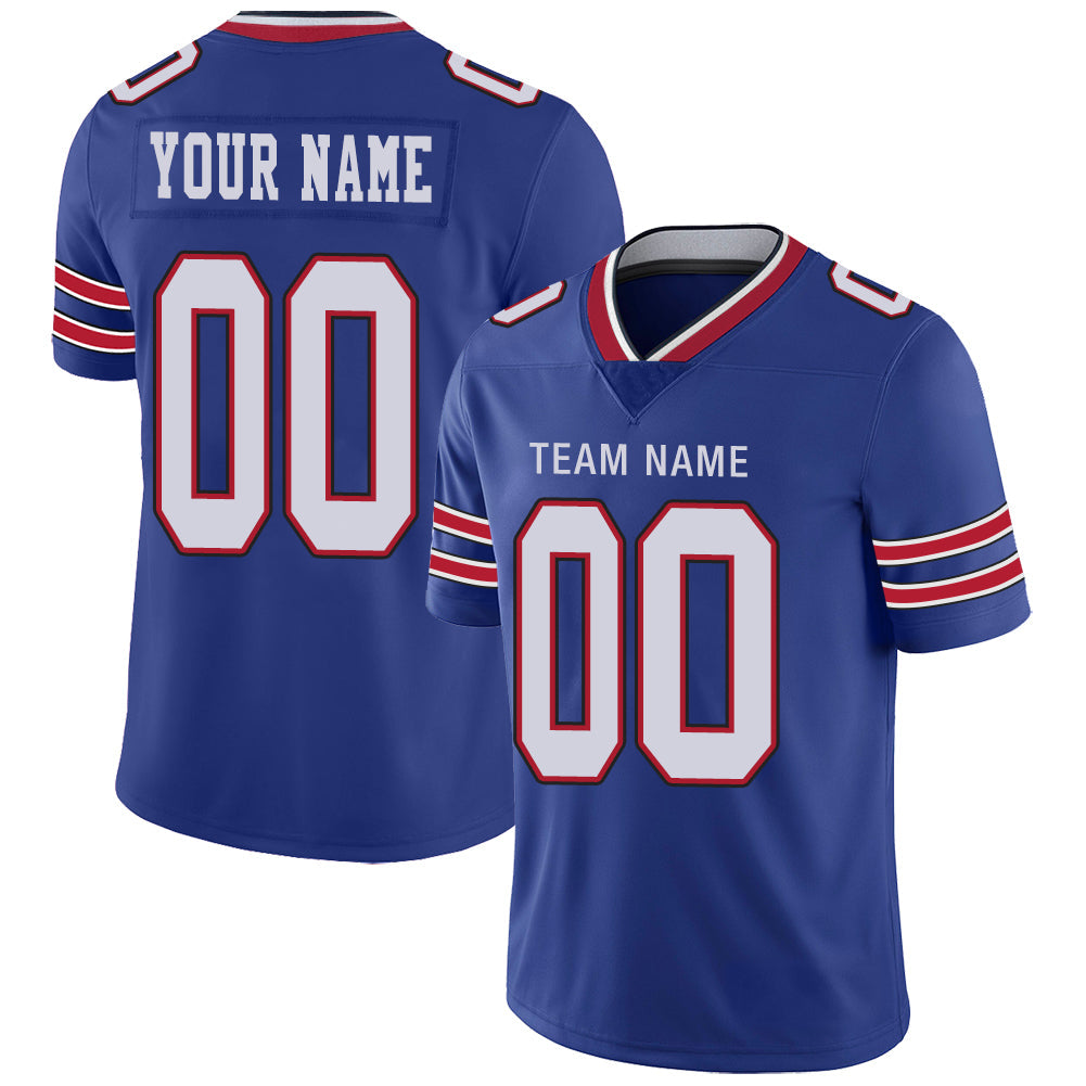 Custom B.Bills Stitched American Football Jerseys Personalize Birthday Gifts Blue Jersey - Main View