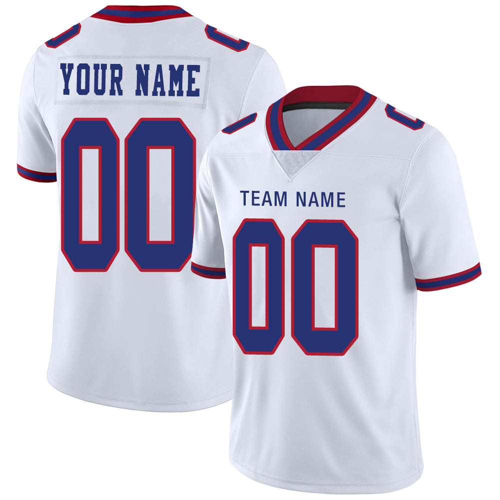 Custom B.Bills Stitched American Football Jerseys Personalize Birthday Gifts White Jersey - Main View