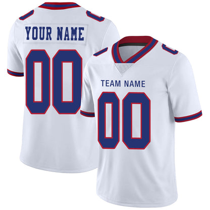 Custom B.Bills Stitched American Football Jerseys Personalize Birthday Gifts White Jersey - Main View