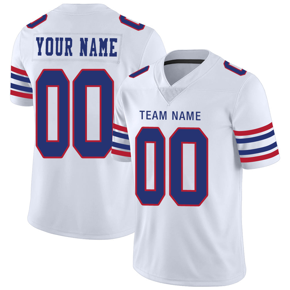 Custom B.Bills Stitched American Jerseys Personalize Birthday Gifts White Football Jerseys - Main View