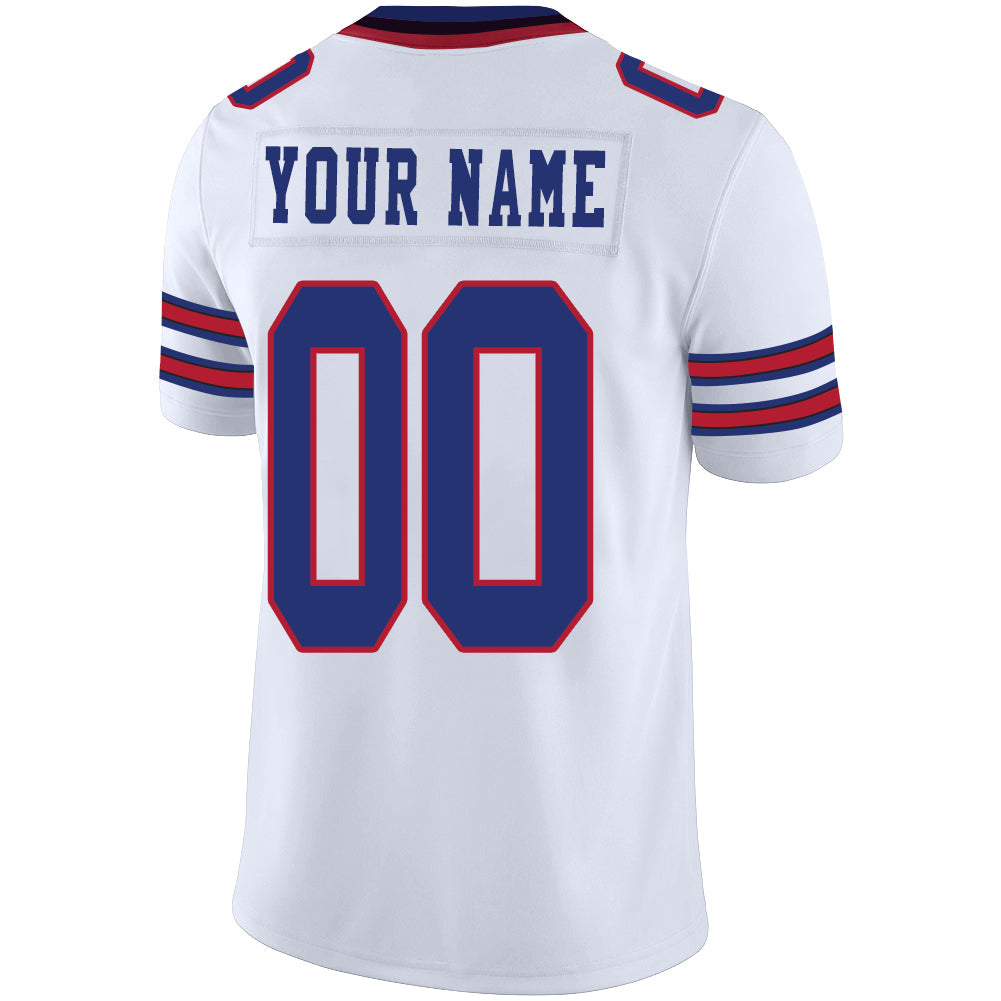 Custom B.Bills Football Stitched American Jerseys Personalize Birthday Gifts White Jersey view 3