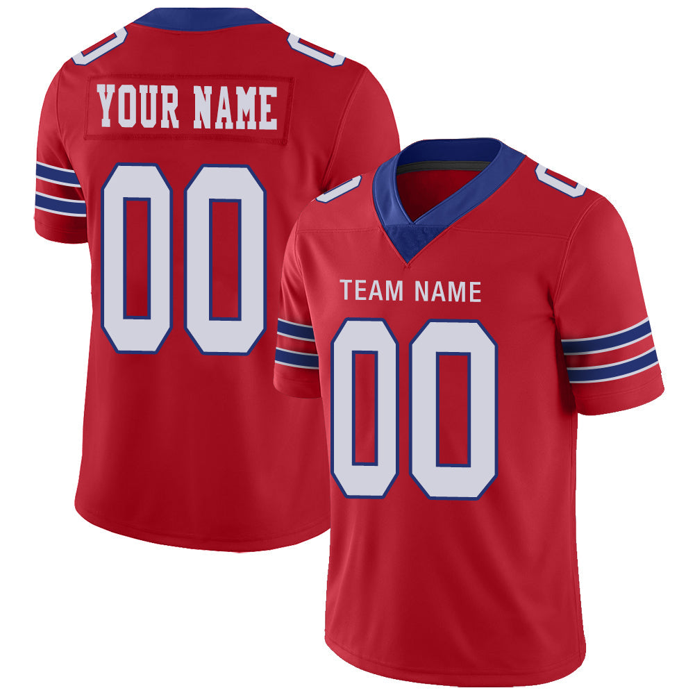 Custom B.Bills Stitched American Football Jerseys Personalize Birthday Gifts Red Jersey - Main View