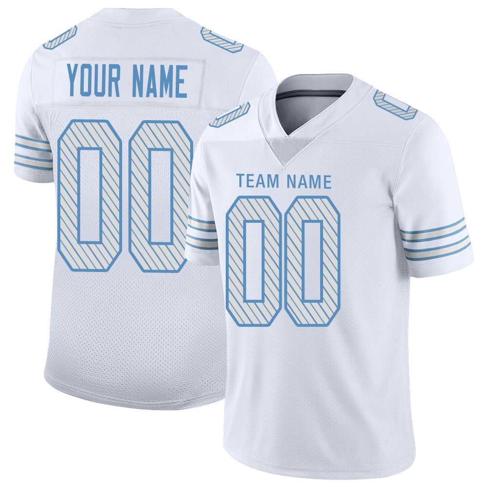 Custom B.Bills Stitched American Football Jerseys Personalize Birthday Gifts White Jersey - Main View