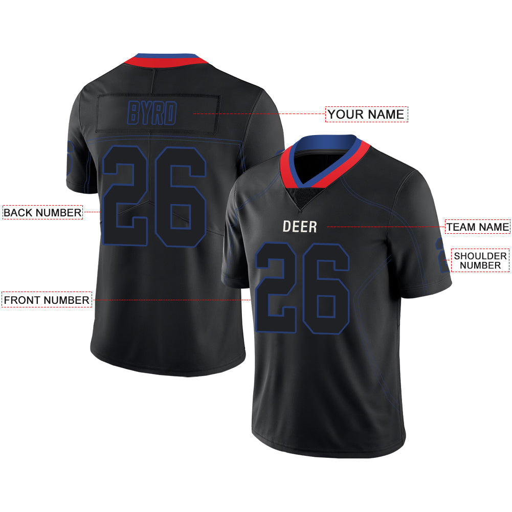 Custom B.Bills Stitched American Football Jerseys Personalize Birthday Gifts Black Jersey view 2