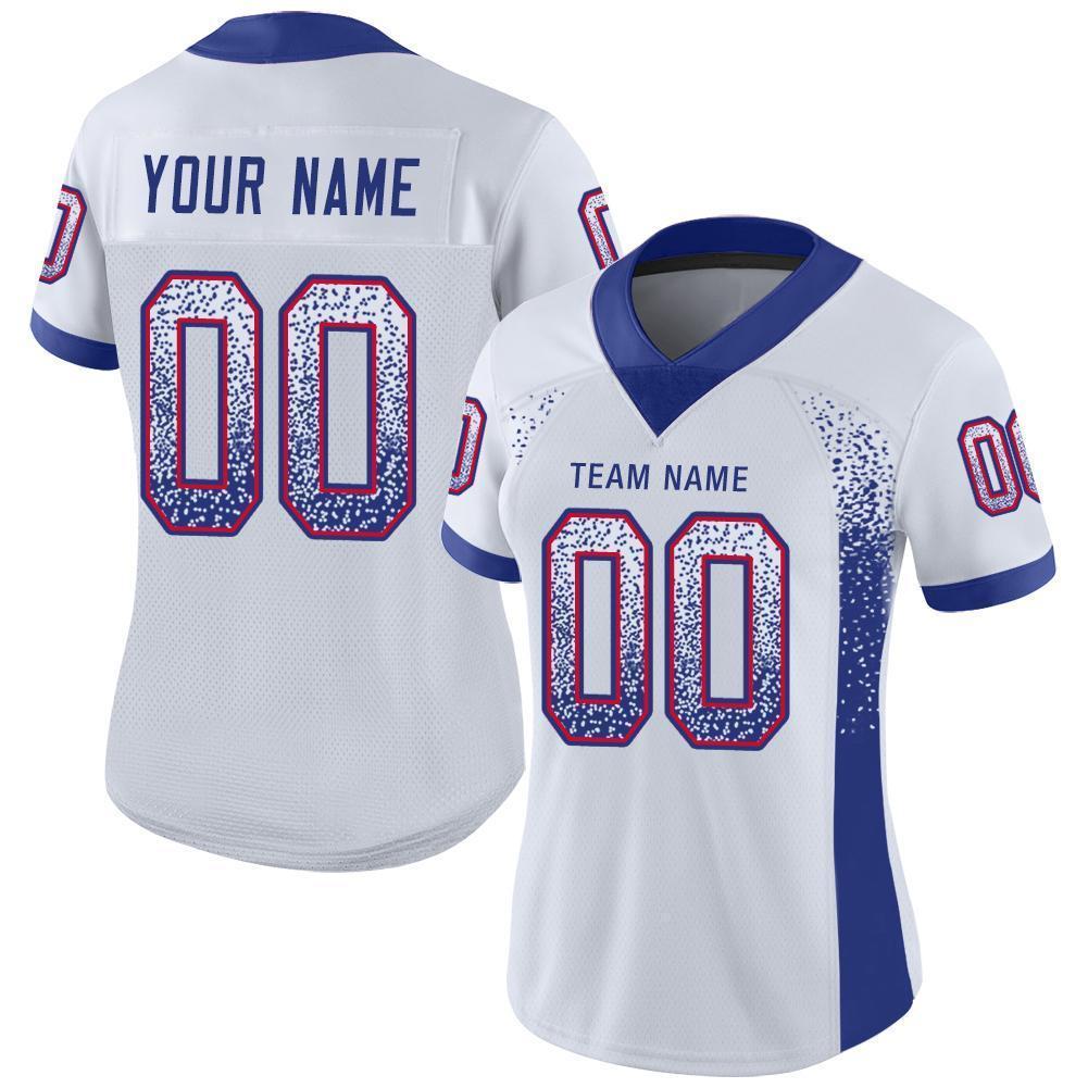 Custom White Royal-Red Drift Fashion Football Jersey view 2