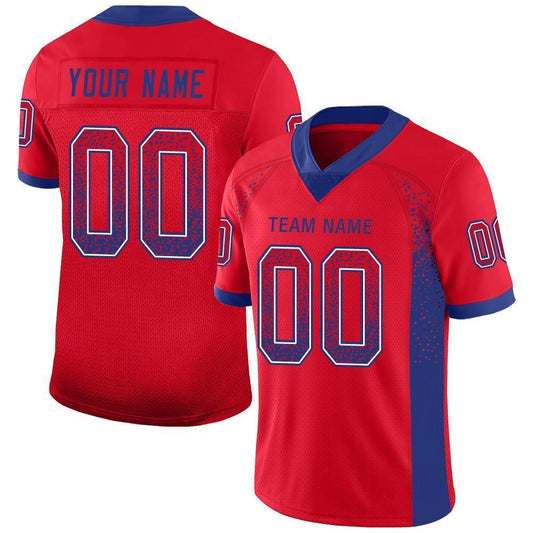 Custom Red Royal-White Drift Fashion Football Jersey - Main View