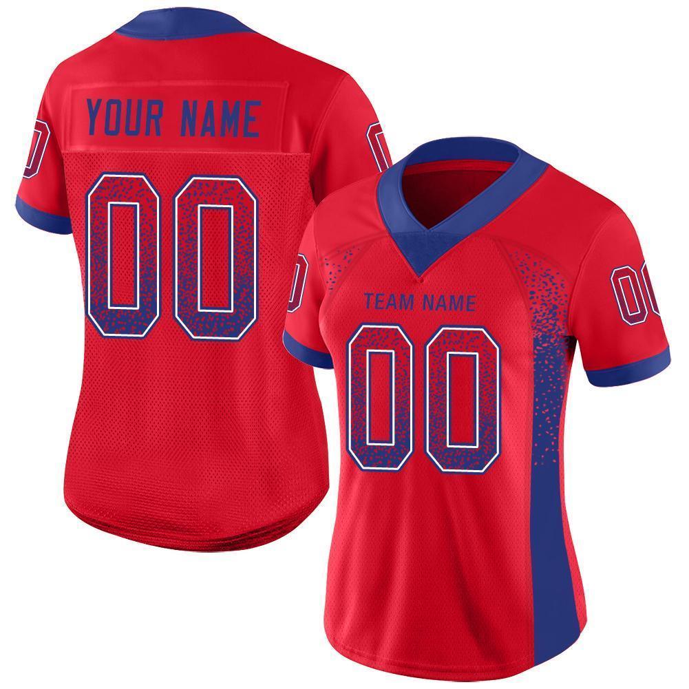Custom Red Royal-White Drift Fashion Football Jersey view 2