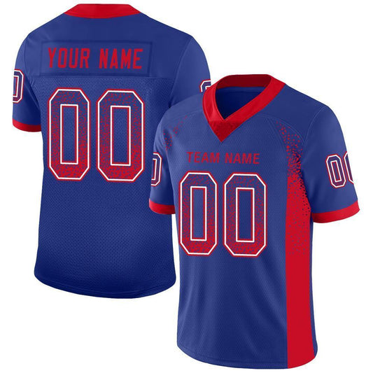 Custom Royal Red-White Drift Fashion Football Jersey - Main View