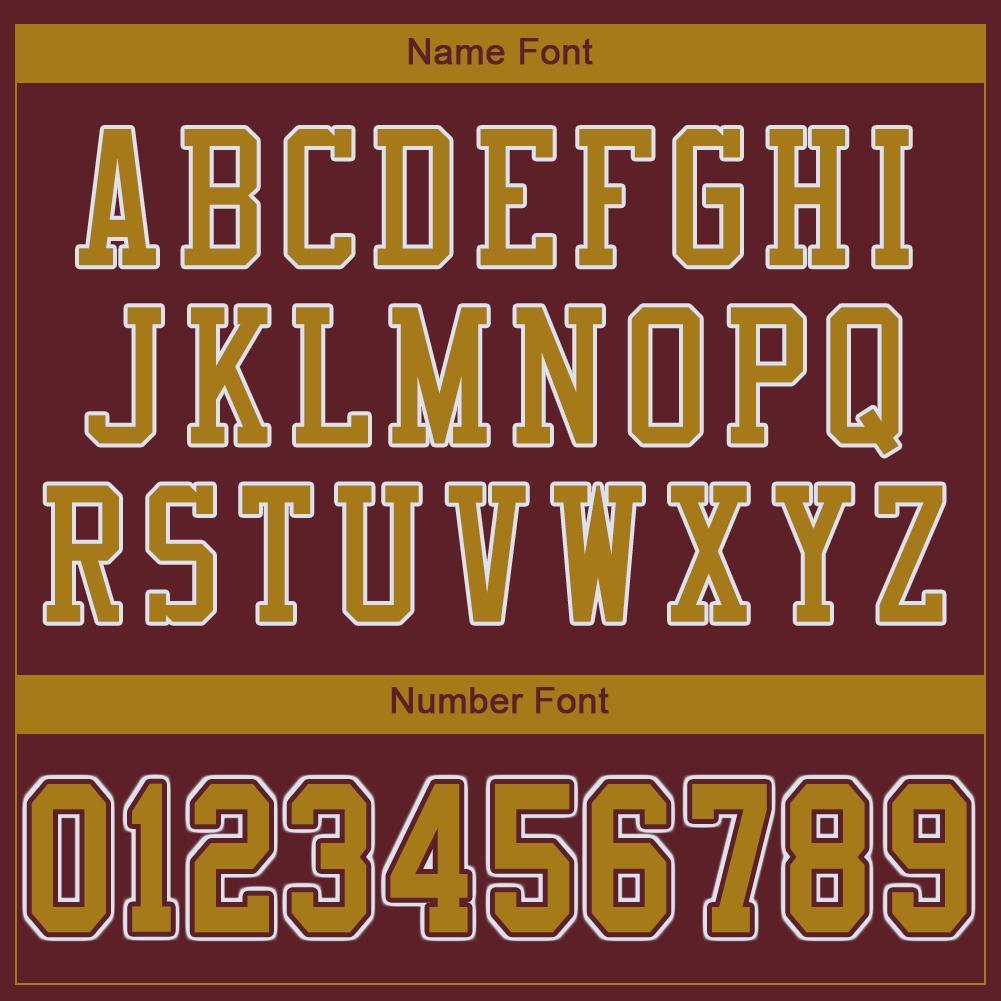 Custom Burgundy Old Gold-White Mesh Authentic Football Jersey view 5