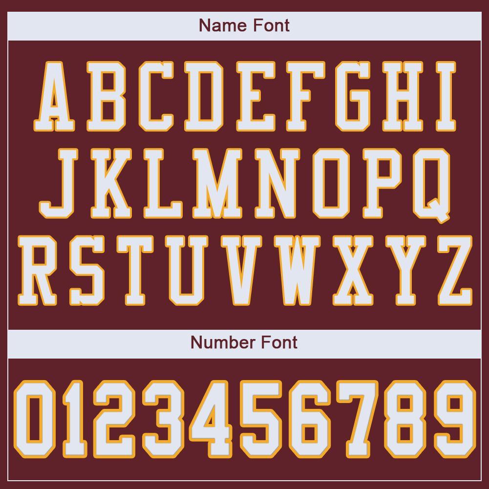 Custom Burgundy White-Gold Mesh Authentic Football Jersey view 6