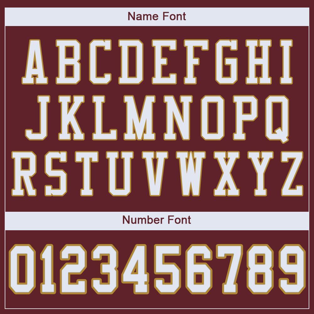Custom Burgundy White-Old Gold Mesh Authentic Football Jersey view 5