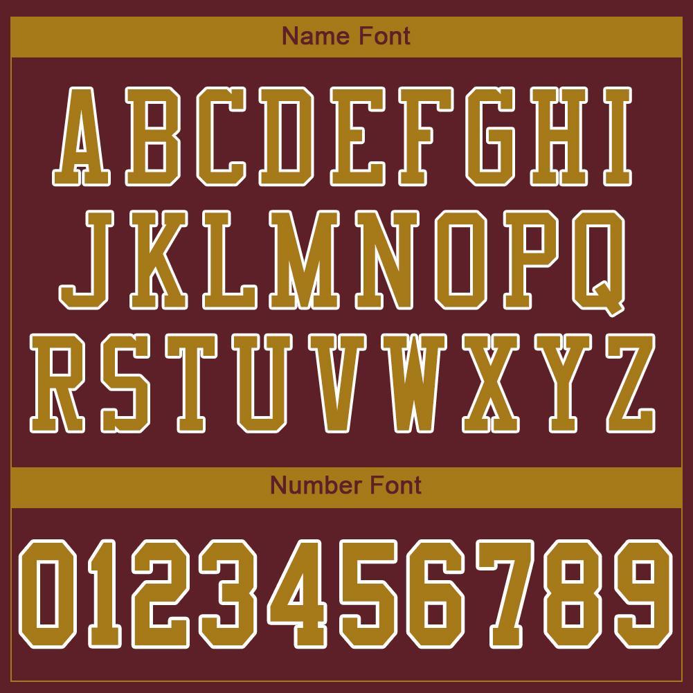 Custom Burgundy Old Gold-White Mesh Authentic Football Jersey view 5
