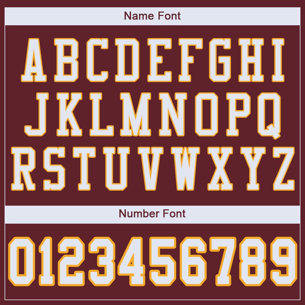 Custom Burgundy White-Gold Mesh Authentic Football Jersey view 5