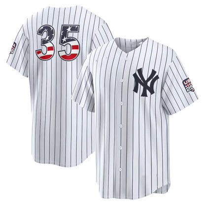 New York Yankees #35 Cody Bellinger USA 250 Fourth of July Home Stadium Jersey - White Tailgate Goods - Main View