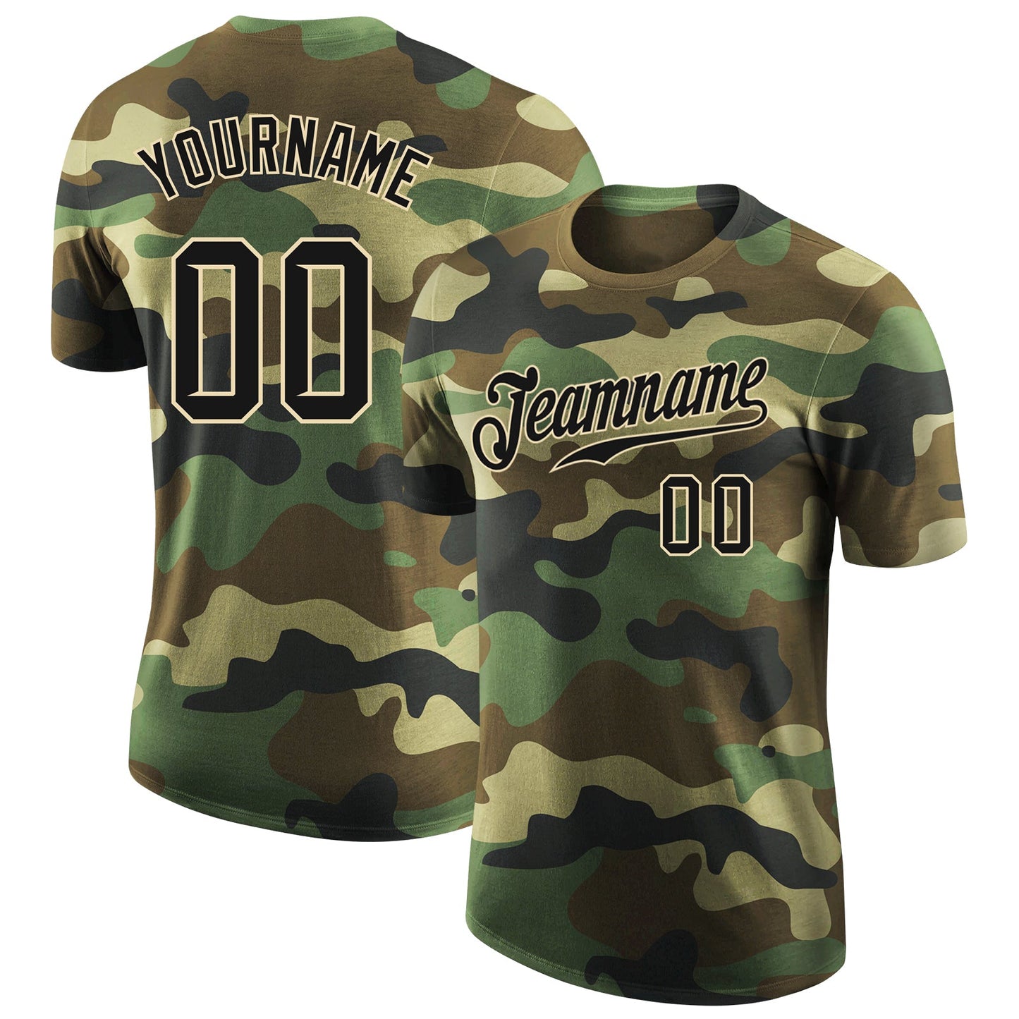 Custom Camo Black-Cream Performance Salute To Service T-Shirt - Main View