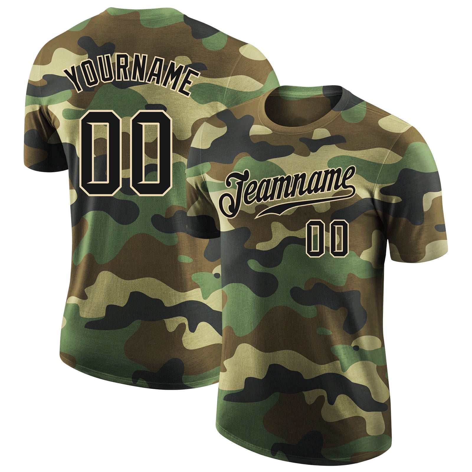 Custom Camo Black-Cream Performance Salute To Service T-Shirt - Main View