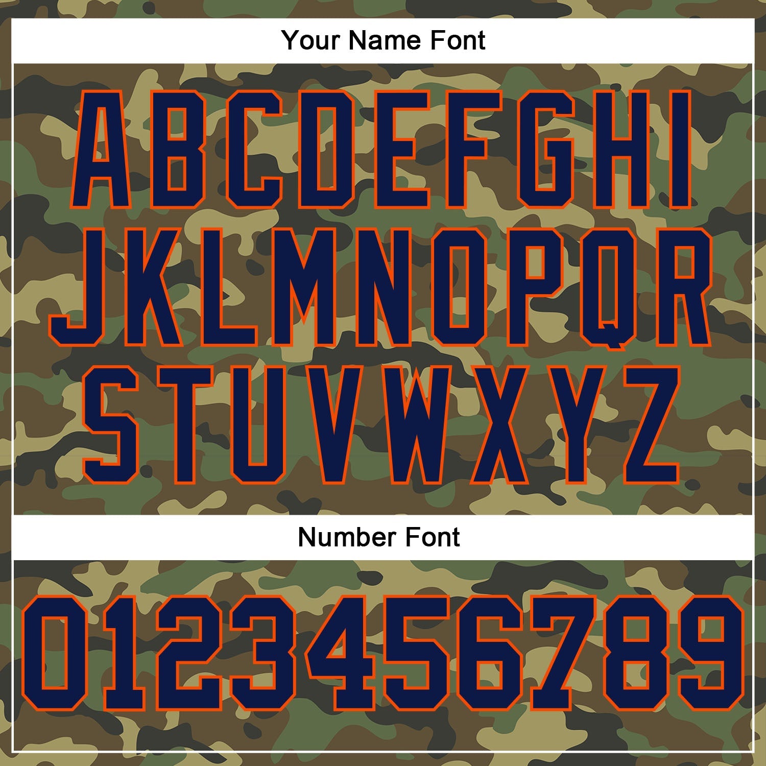 Custom Camo Navy-Orange Authentic Salute To Service Baseball Jersey view 5