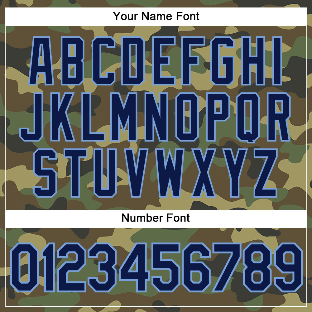 Custom Camo Navy-Powder Blue Authentic Salute To Service Baseball Jersey view 5