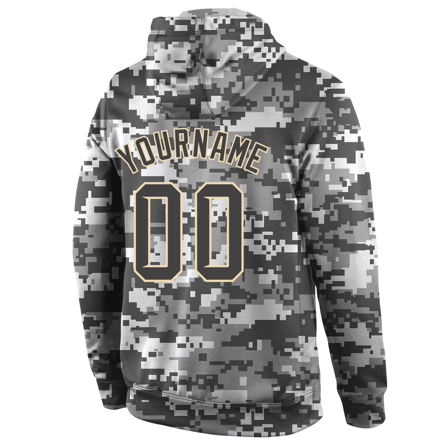 Custom Stitched Camo Steel Gray-Cream Sports Pullover Sweatshirt Salute To Service Hoodie view 3