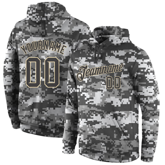 Custom Stitched Camo Steel Gray-Cream Sports Pullover Sweatshirt Salute To Service Hoodie - Main View