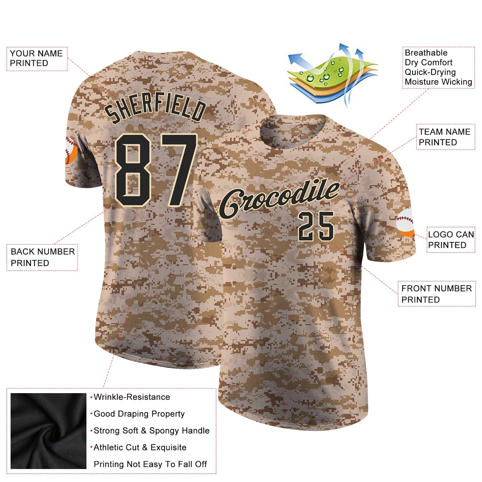 Custom Camo Black-Cream Performance Salute To Service T-Shirt view 2