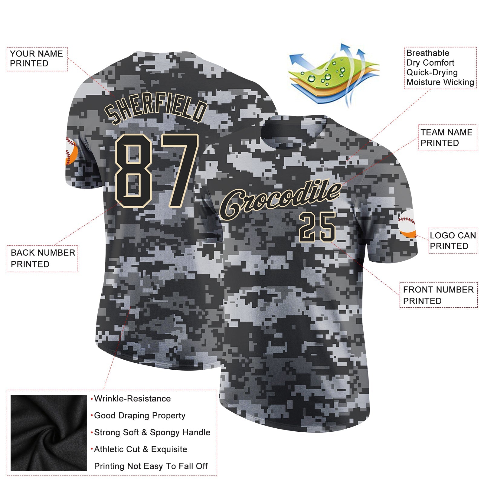 Custom Camo Black-Cream Performance Salute To Service T-Shirt view 2