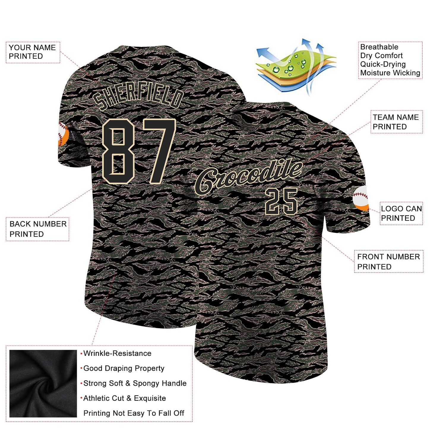 Custom Camo Black-Cream Performance Salute To Service T-Shirt view 2