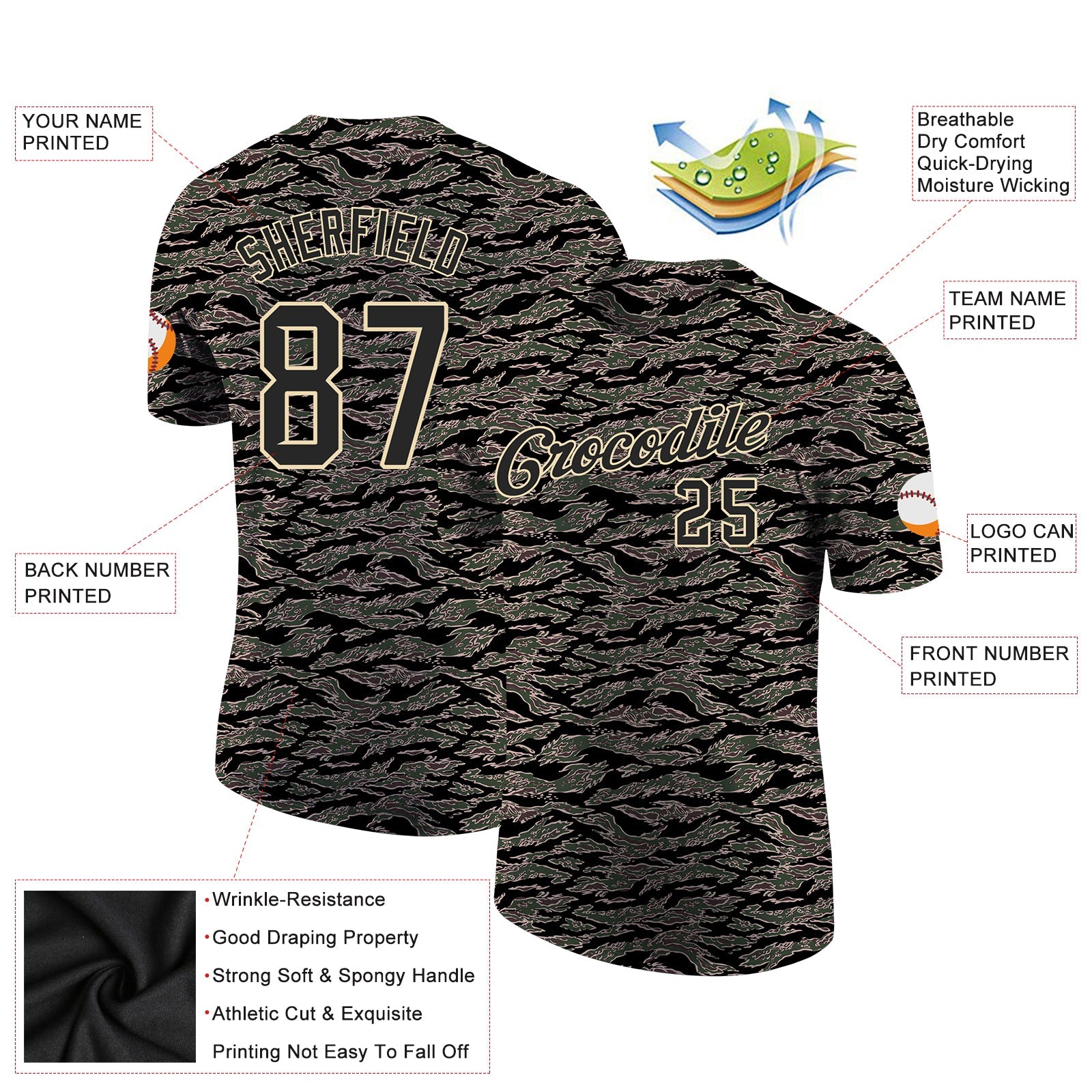 Custom Camo Black-Cream Performance Salute To Service T-Shirt view 2