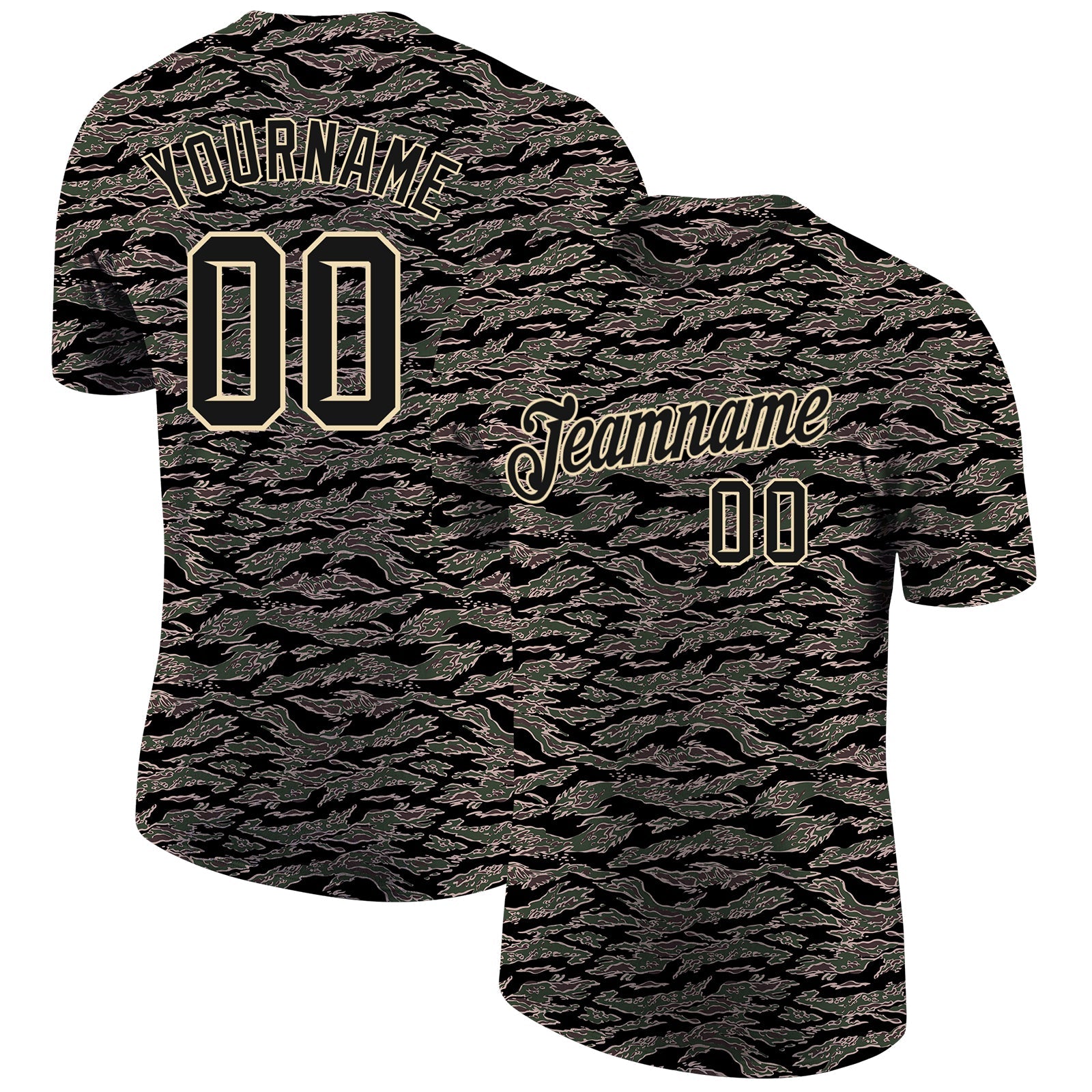Custom Camo Black-Cream Performance Salute To Service T-Shirt - Main View