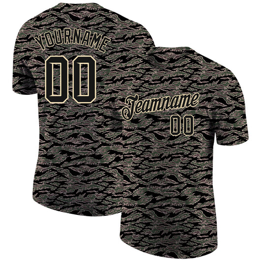 Custom Camo Black-Cream Performance Salute To Service T-Shirt - Main View