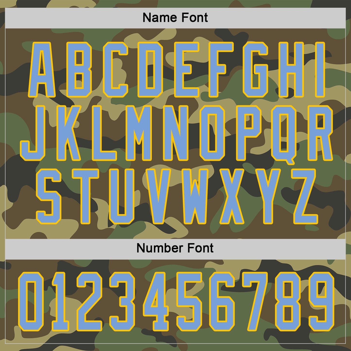Custom Camo Light Blue-Gold Salute To Service Hockey Jersey view 3