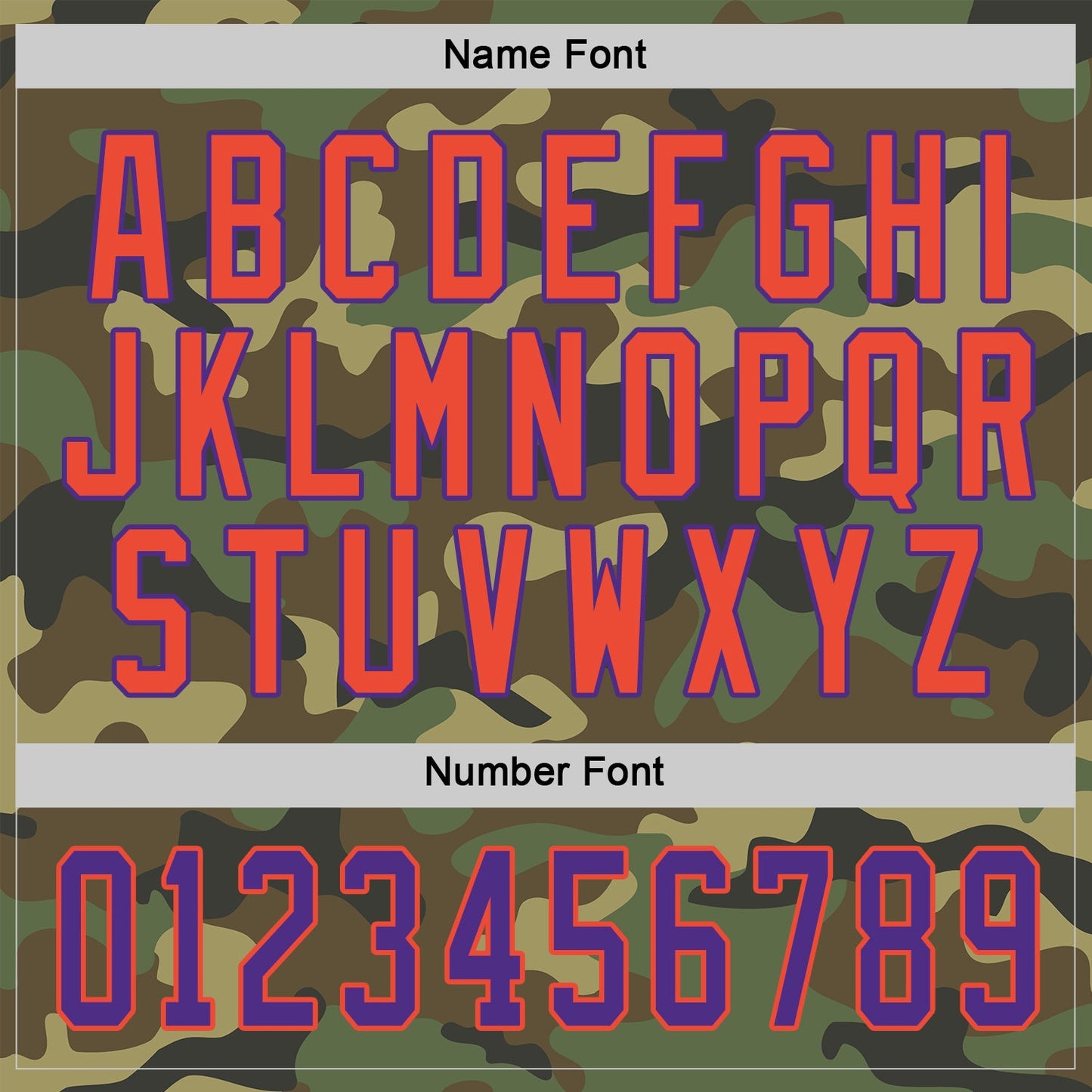 Custom Camo Purple-Orange Salute To Service Hockey Jersey view 3