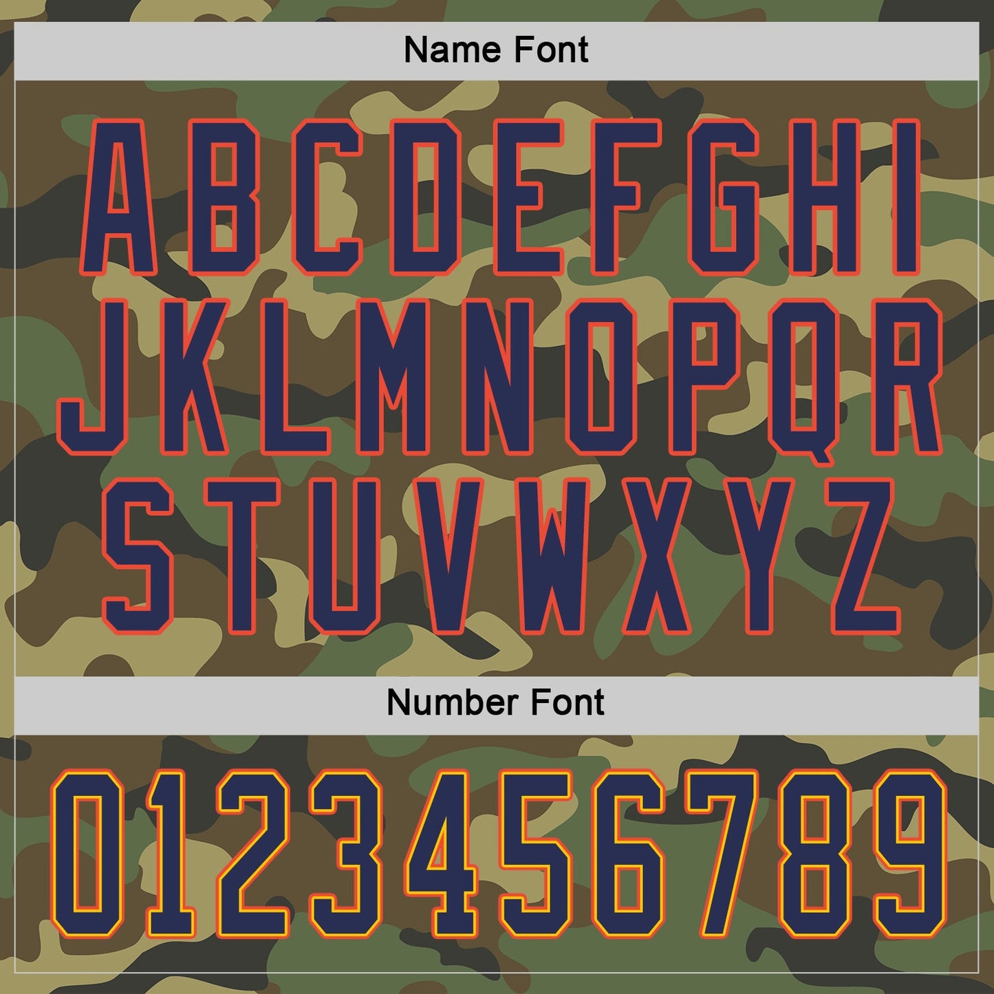 Custom Camo Navy-Orange Salute To Service Hockey Jersey view 3