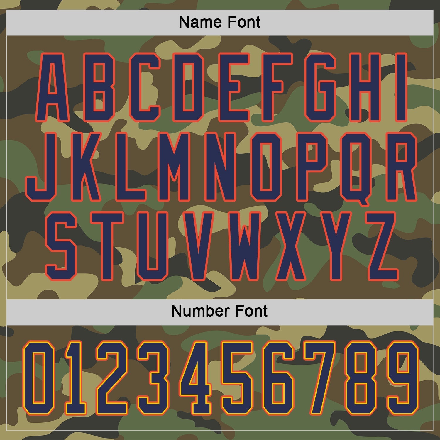 Custom Camo Navy-Orange Salute To Service Hockey Jersey view 3