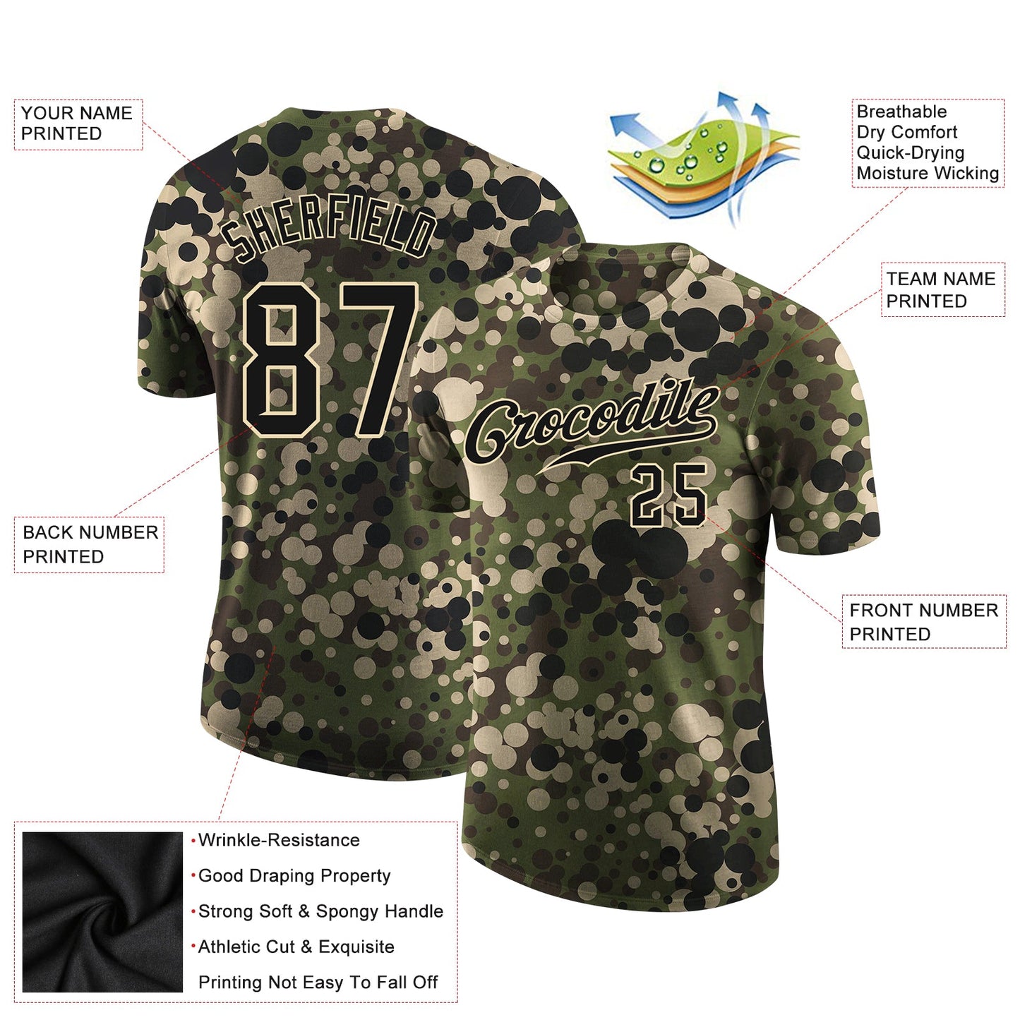 Custom Camo Black-Cream Performance Salute To Service T-Shirt view 2