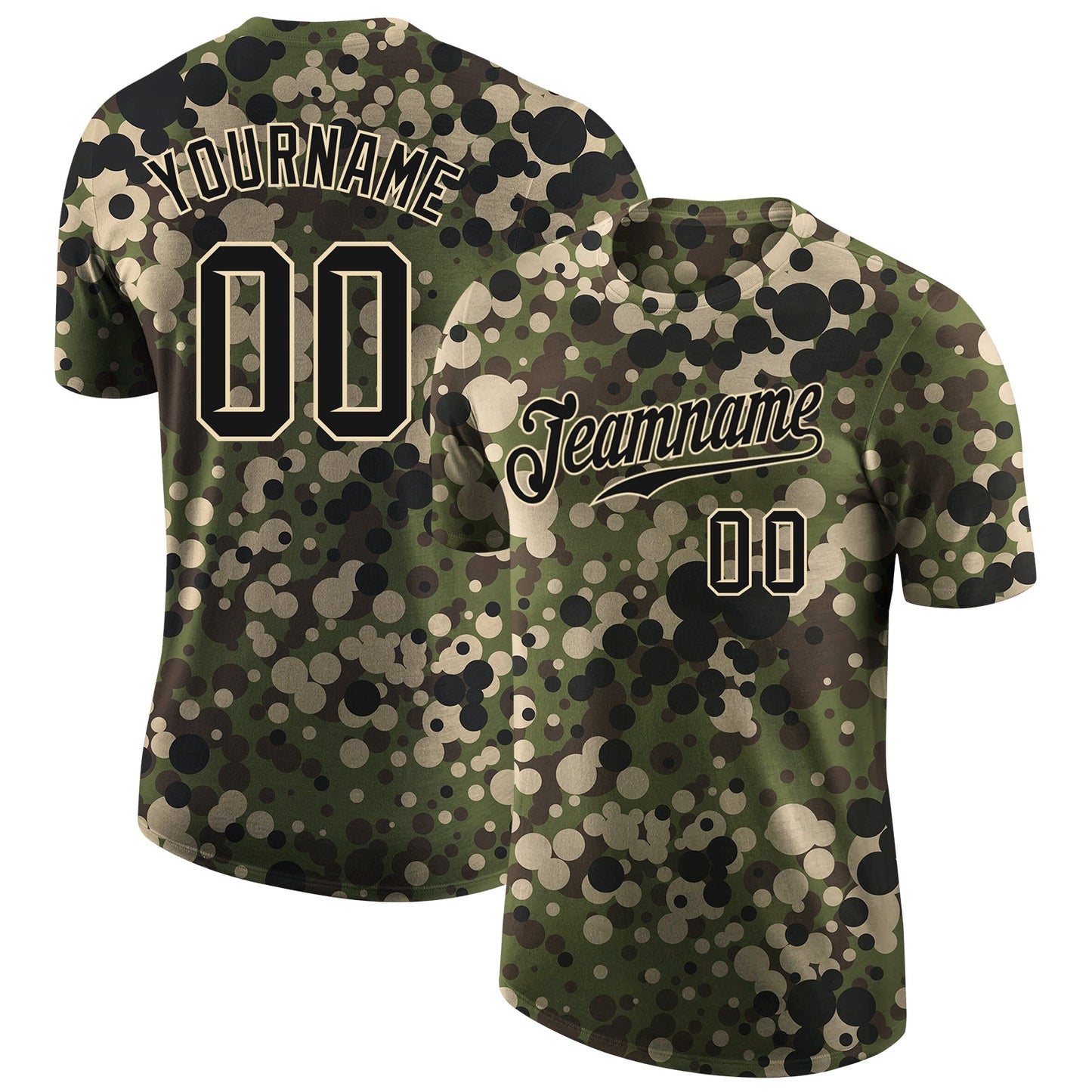 Custom Camo Black-Cream Performance Salute To Service T-Shirt - Main View