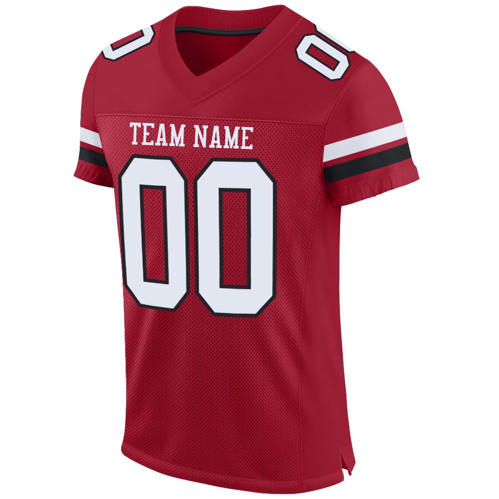 Custom Cardinal White-Black Mesh Authentic Football Jersey view 2