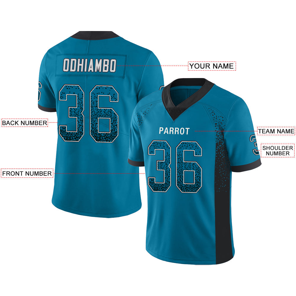 Custom C.Panther Stitched American Football Jerseys Personalize Birthday Gifts Blue Jersey view 2