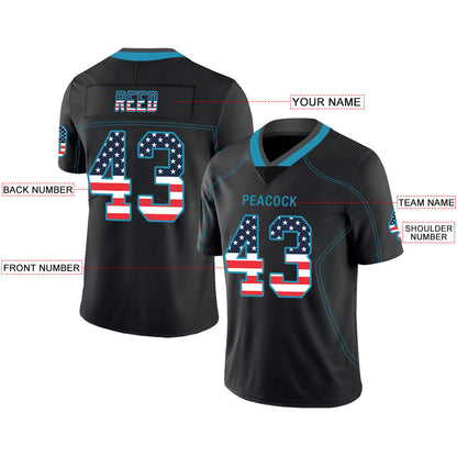 Custom C.Panther Stitched American Jerseys Personalize Birthday Gifts Black Football Jersey view 2